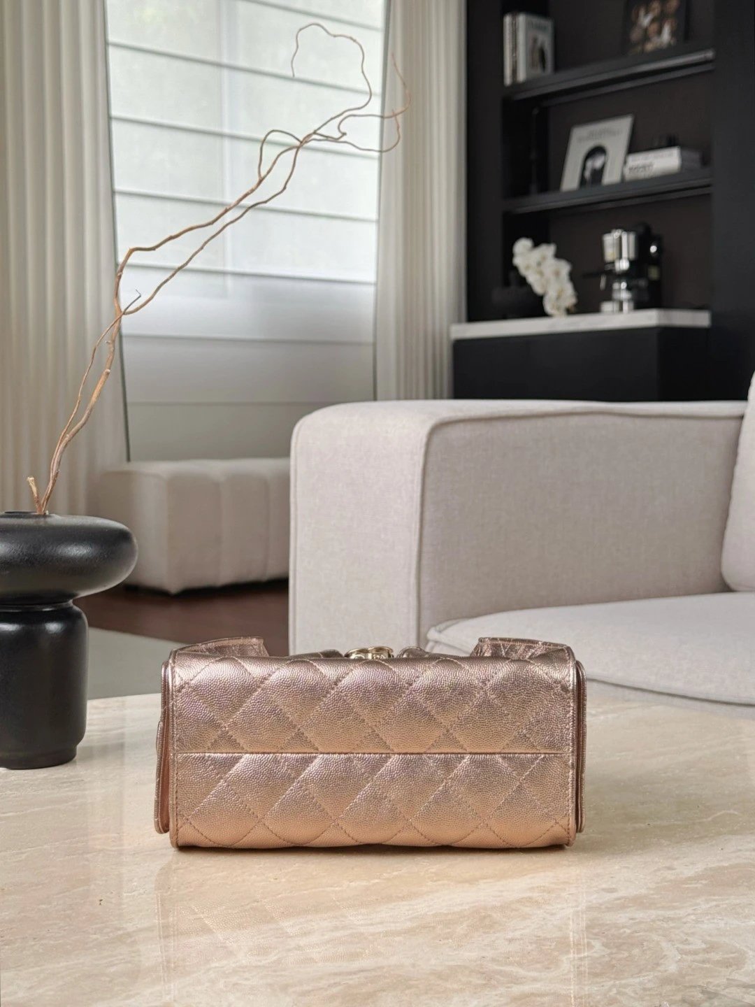 CHANEL 26C 25Bag Caviar leather In Metallic Rose Pink - image 5