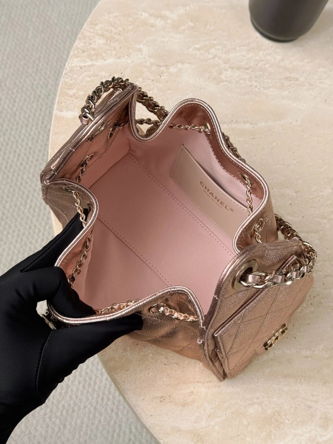 CHANEL 26C 25Bag Caviar leather In Metallic Rose Pink - image 6