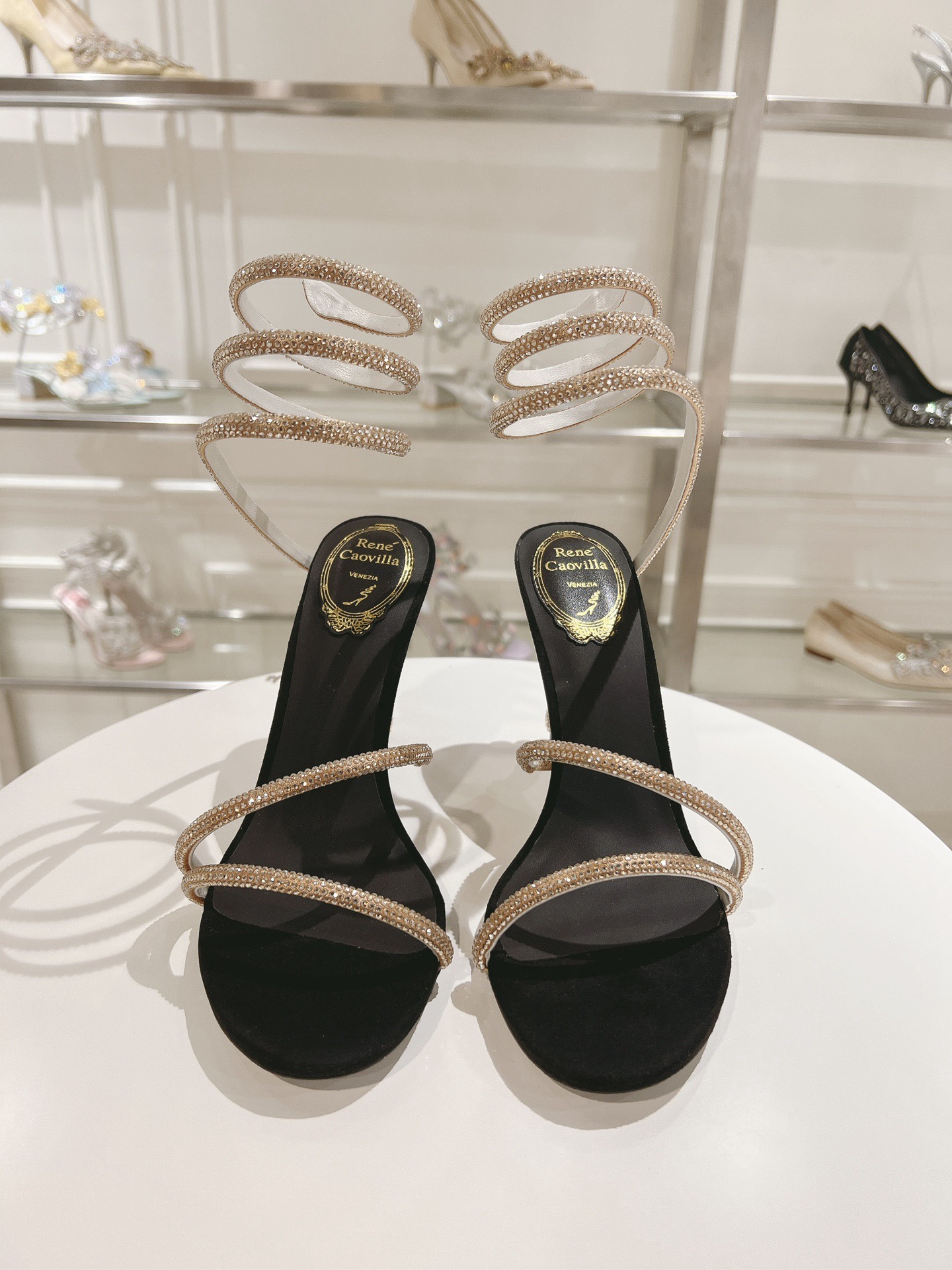 RENE  CAOVILLA Margot  jewelled snake sandals - image 3