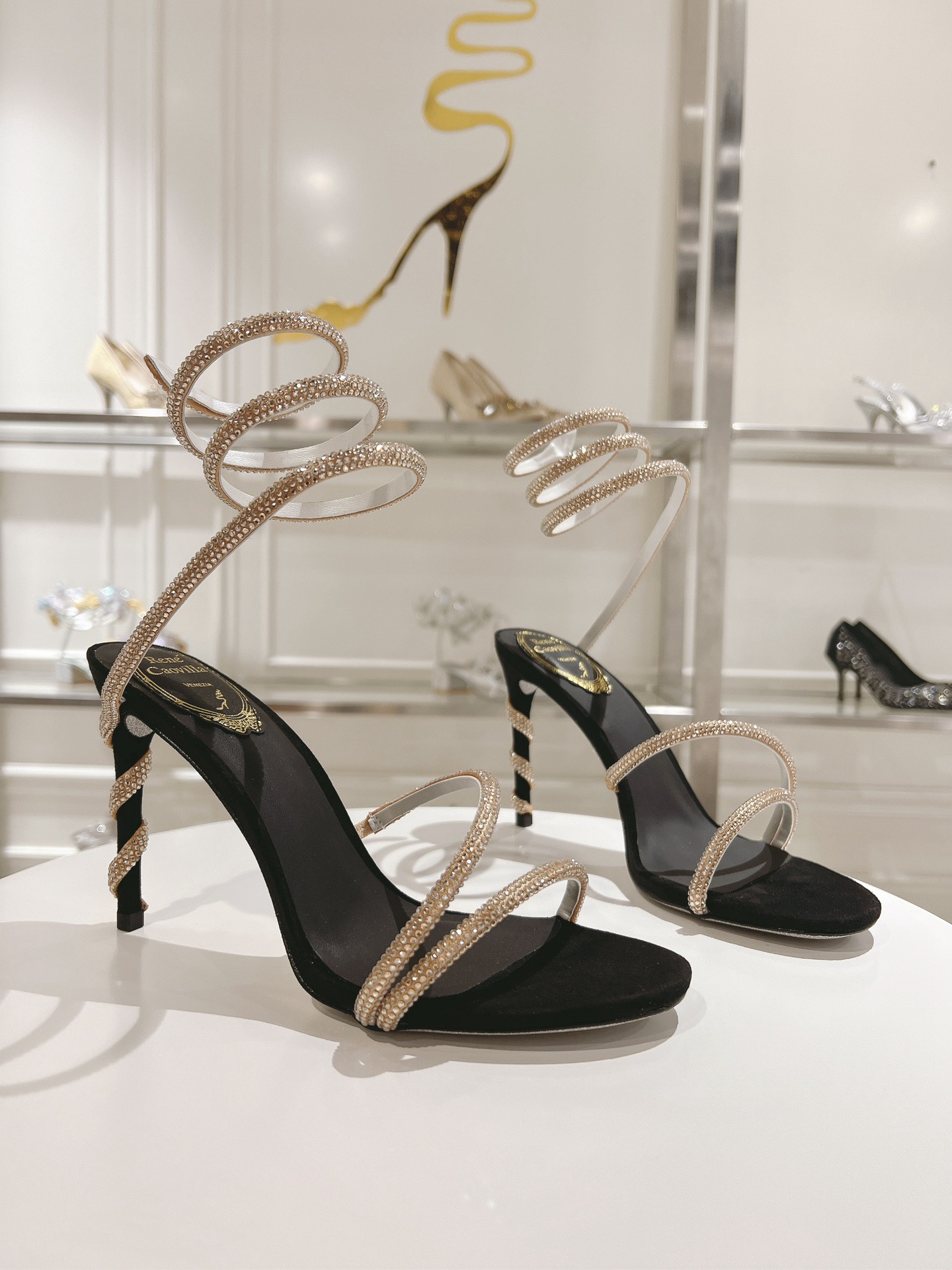 RENE  CAOVILLA Margot  jewelled snake sandals - image 2