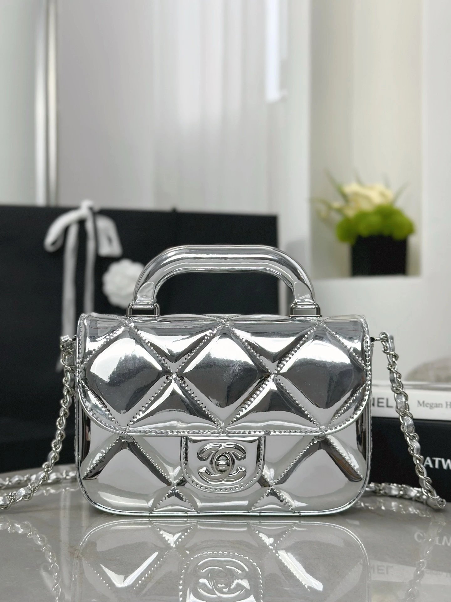 CHANEL Clutch with Chain Mirror Calfskin - image 2