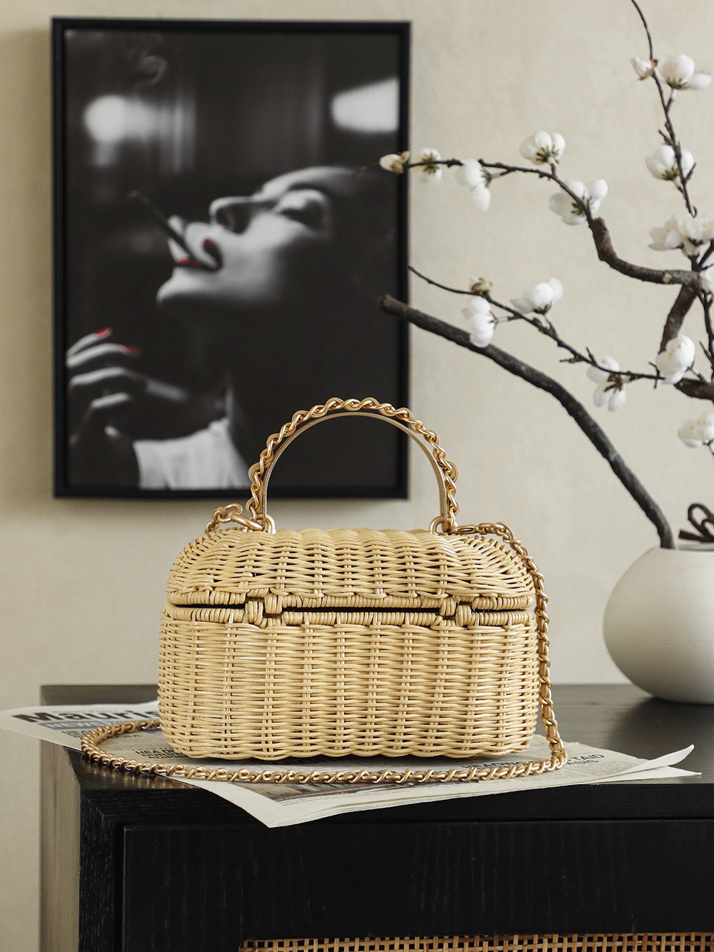 CHANEL Vanity Rattan Bag - image 3