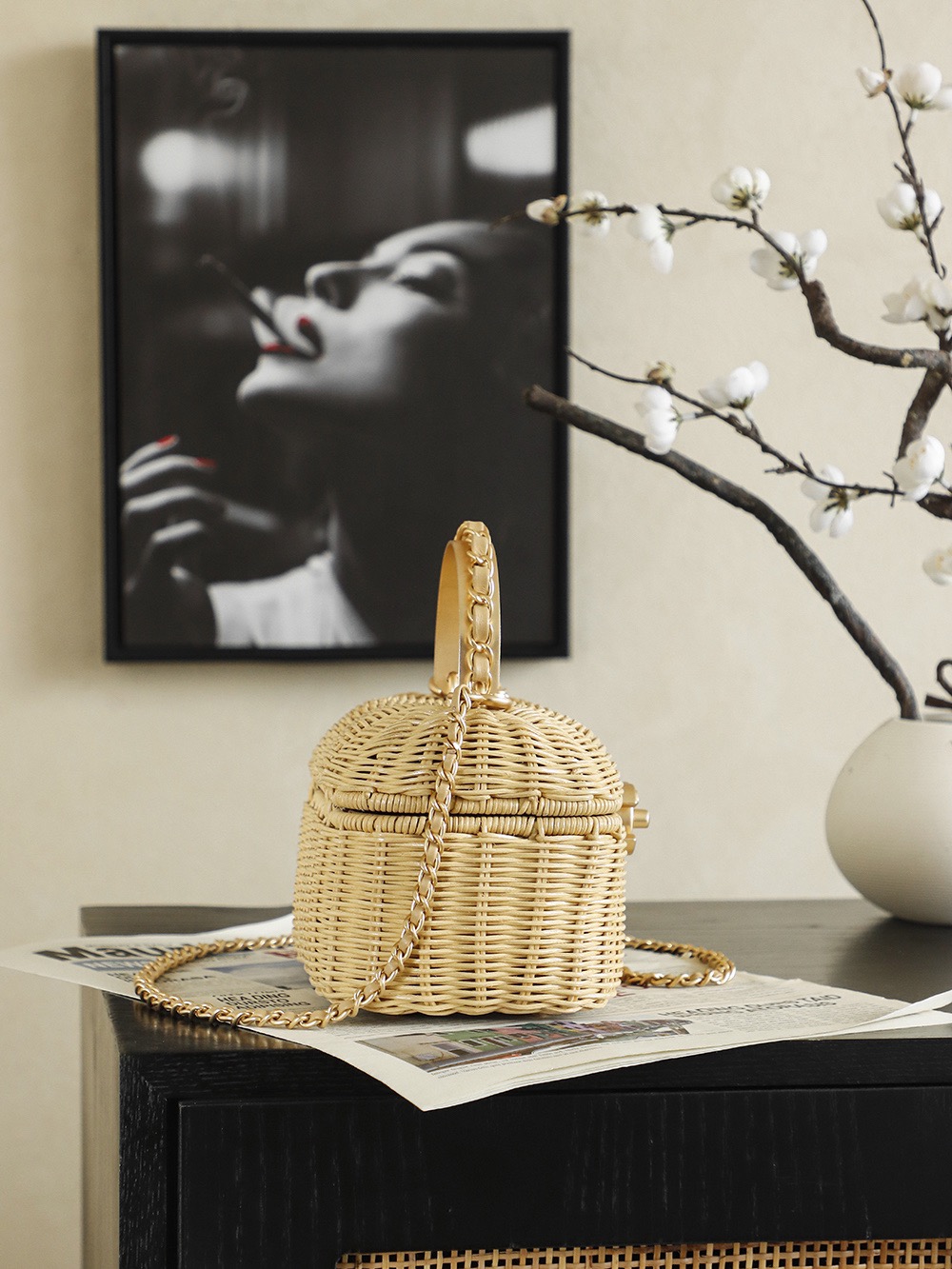 CHANEL Vanity Rattan Bag - image 4