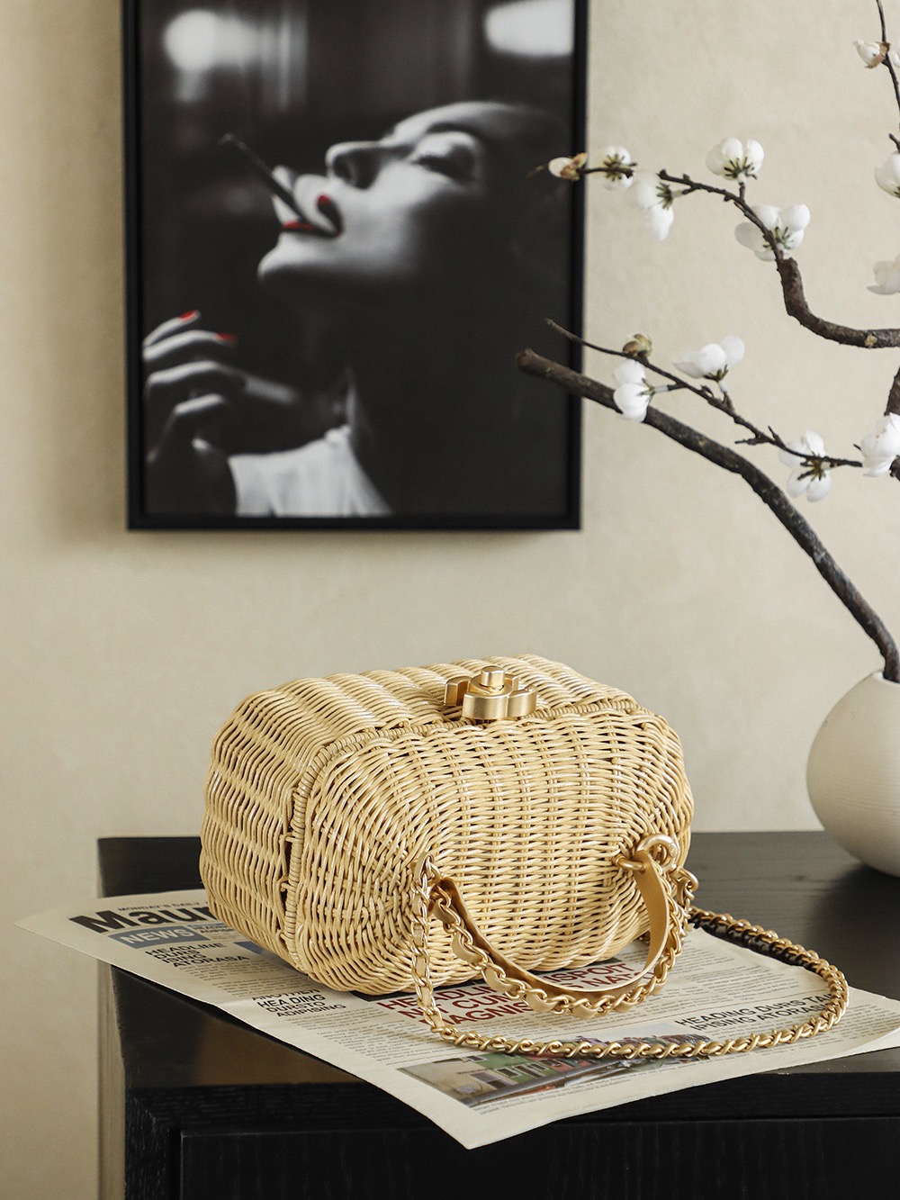 CHANEL Vanity Rattan Bag - image 6