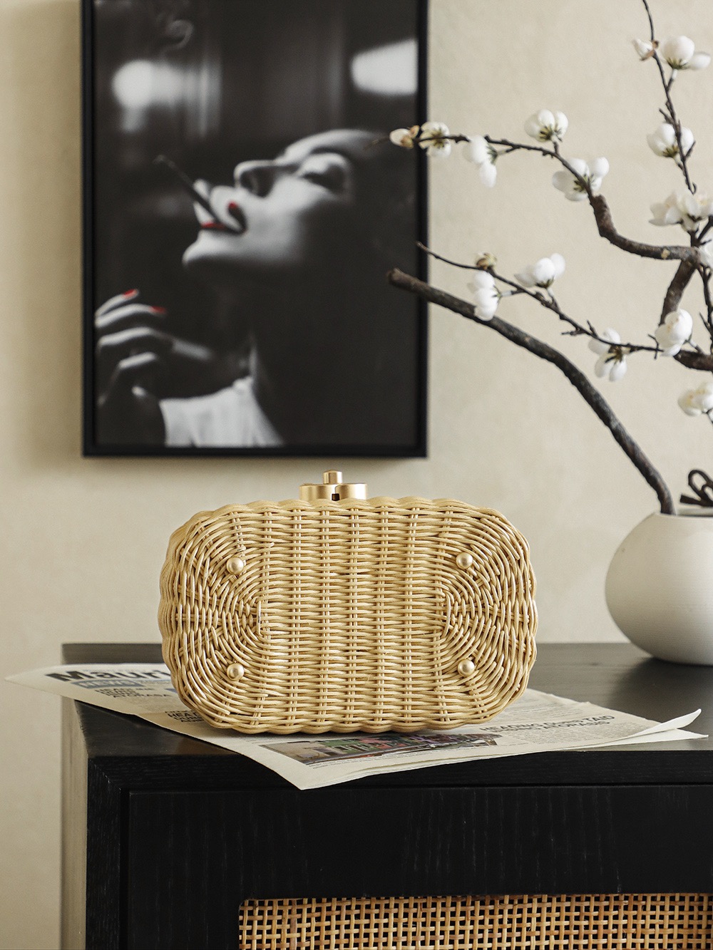 CHANEL Vanity Rattan Bag - image 5