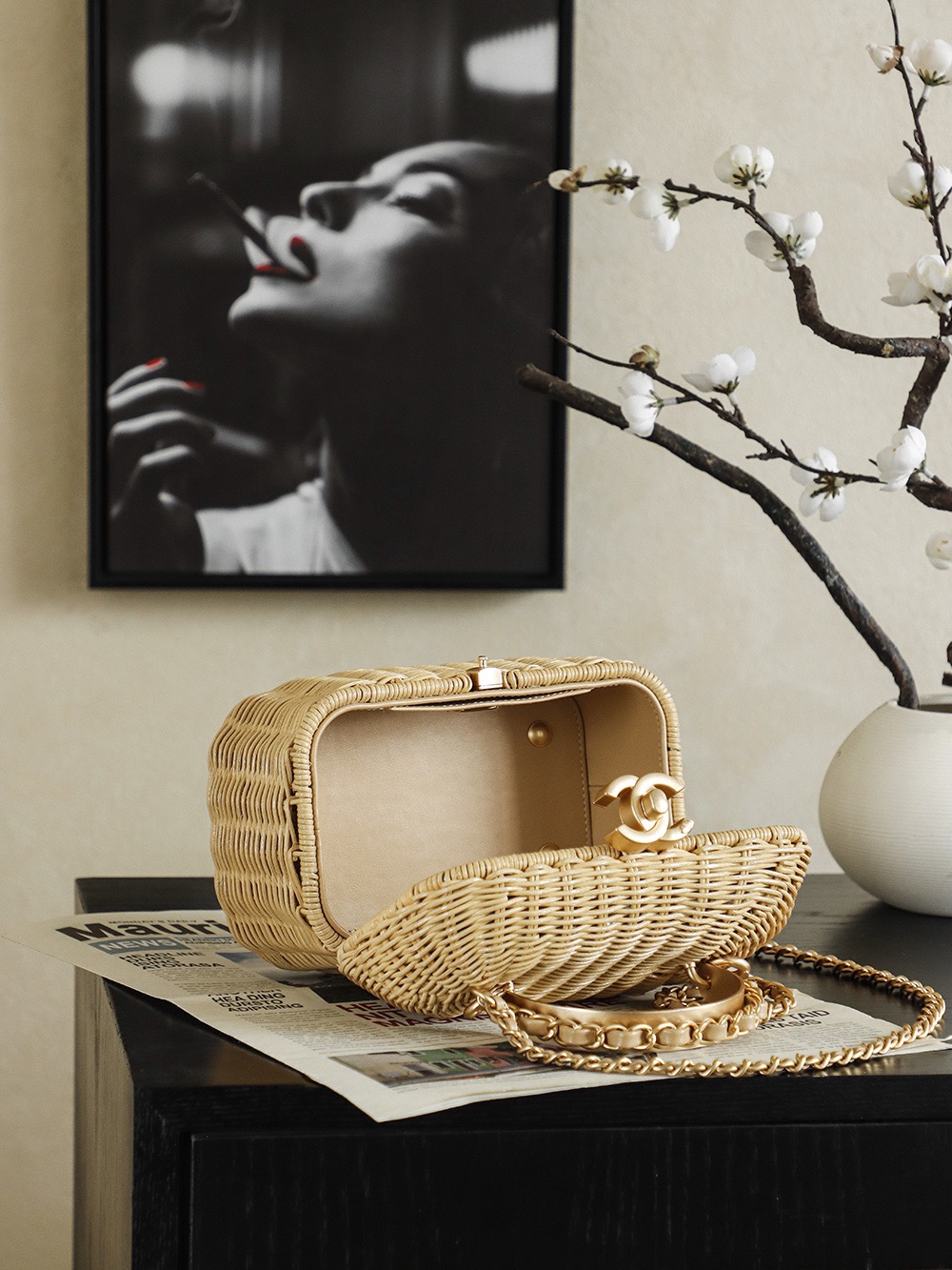 CHANEL Vanity Rattan Bag - image 7