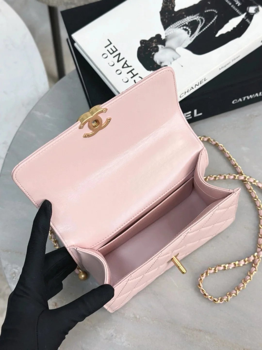 CHANEL Classic WOC with Double Gold Ball Charm - image 7