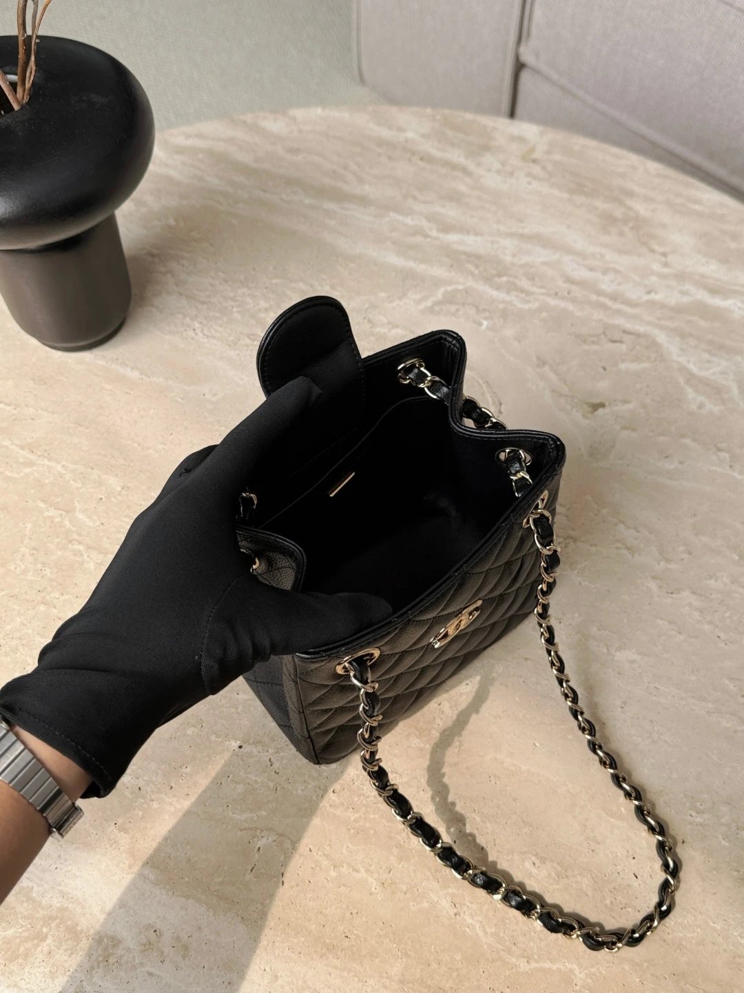 CHANEL 25C Hobo Bag Grained Embossed Calfskin Leather - image 7