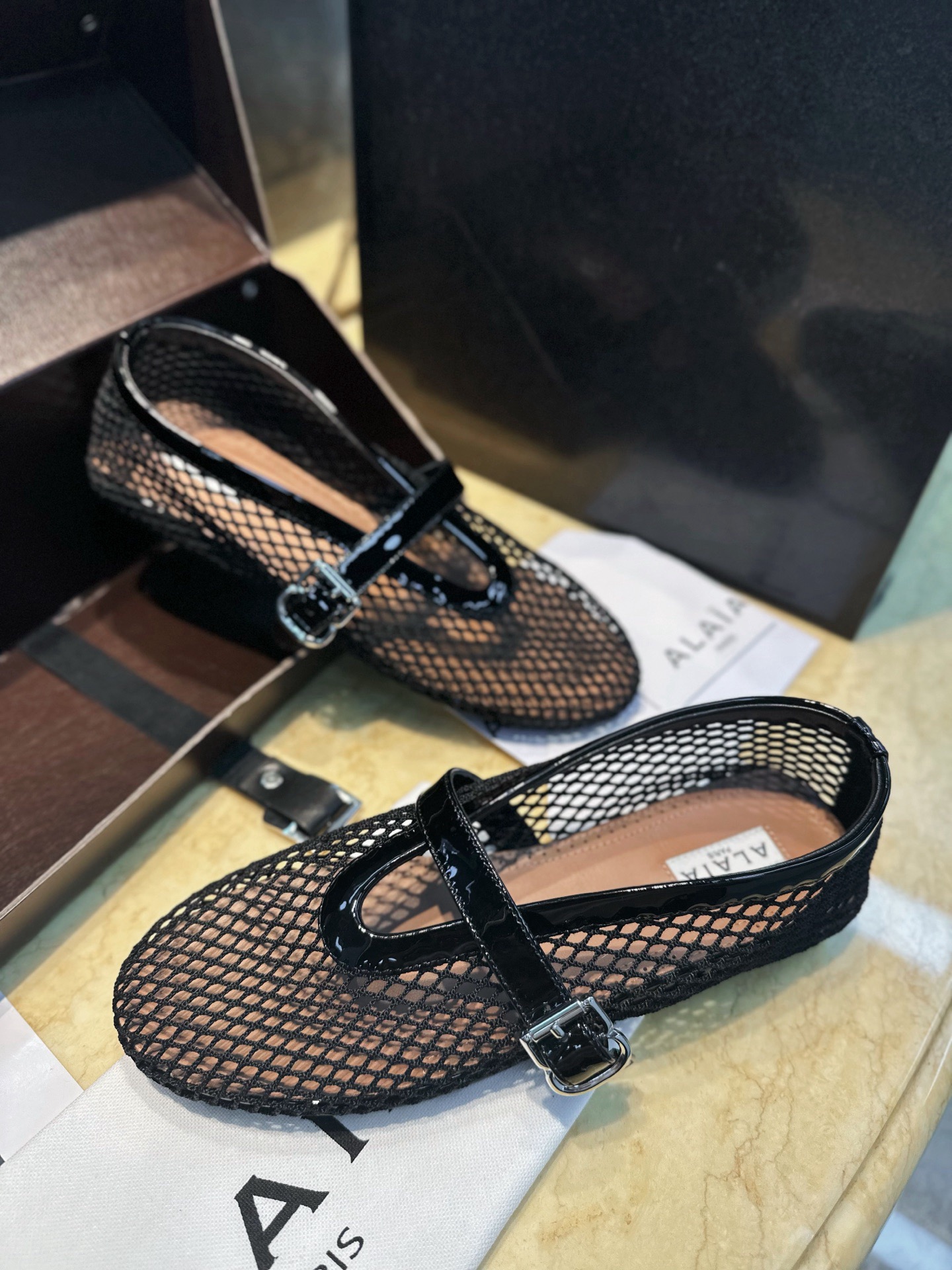 ALAIA BALLET FLATS IN FISHNET - image 4