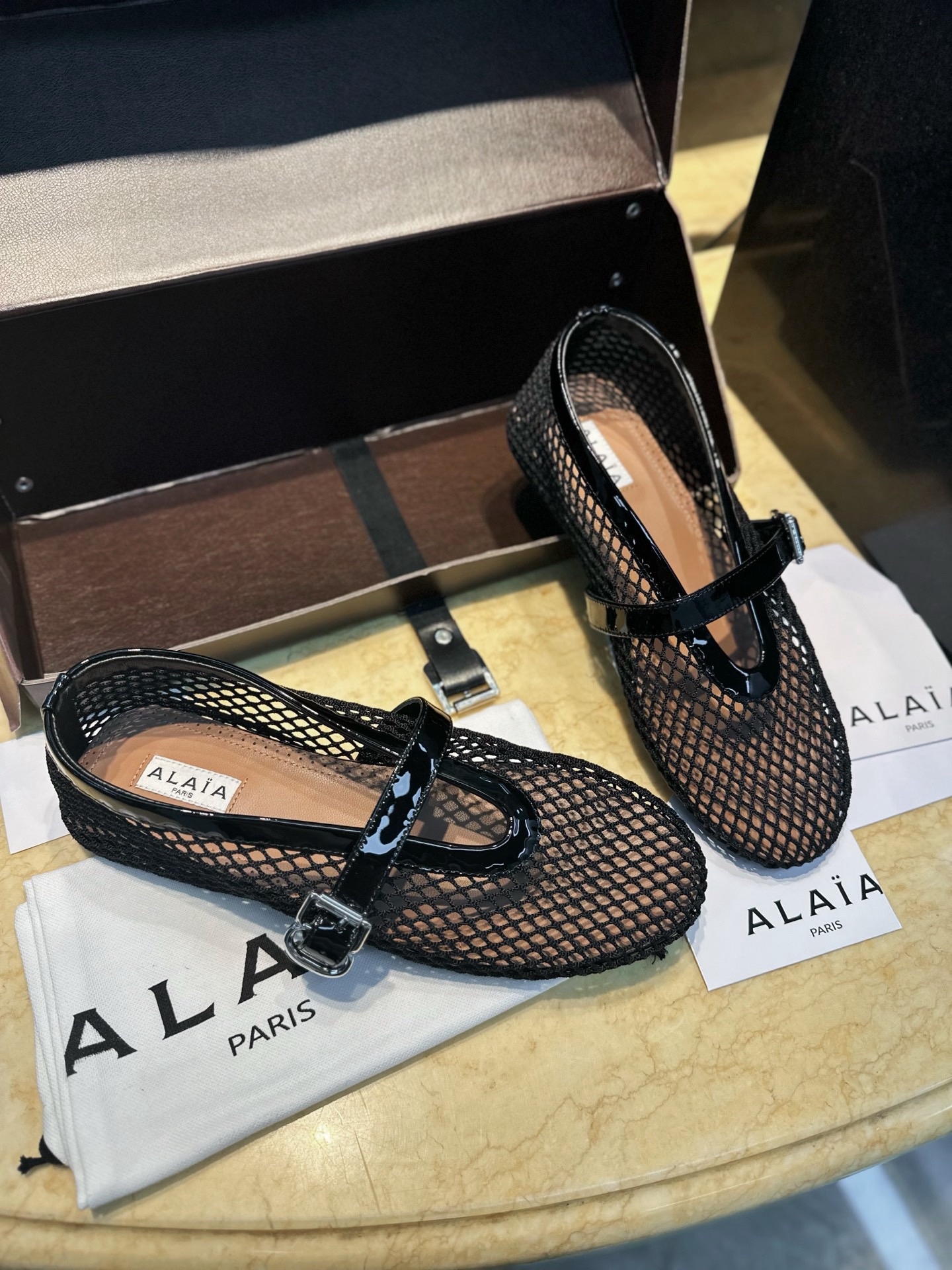 ALAIA BALLET FLATS IN FISHNET - image 3