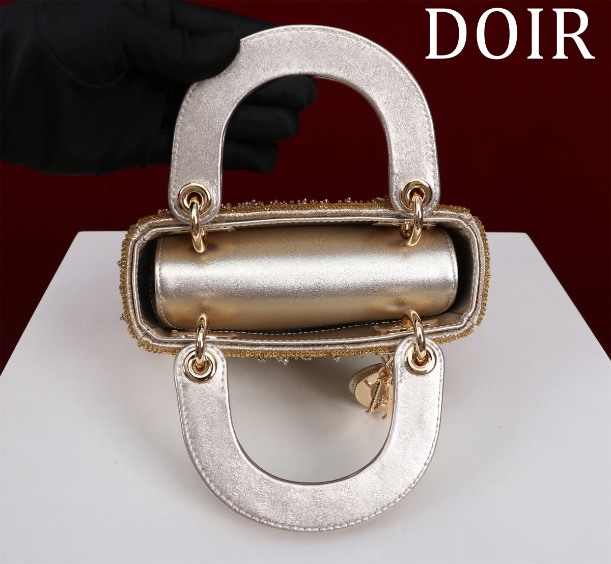Micro Lady dior Embroidered Pearl Decoration, Calfskin and Satin - image 6