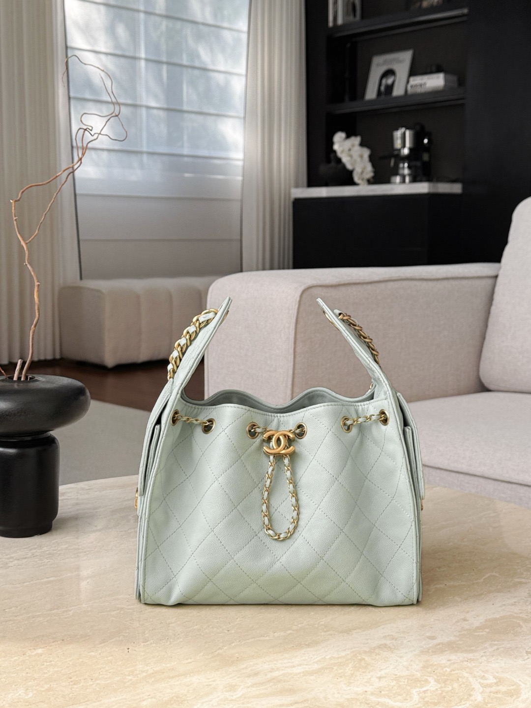 CHANEL 25A Hobo Bag Caviar leather In Mint Green - image 2