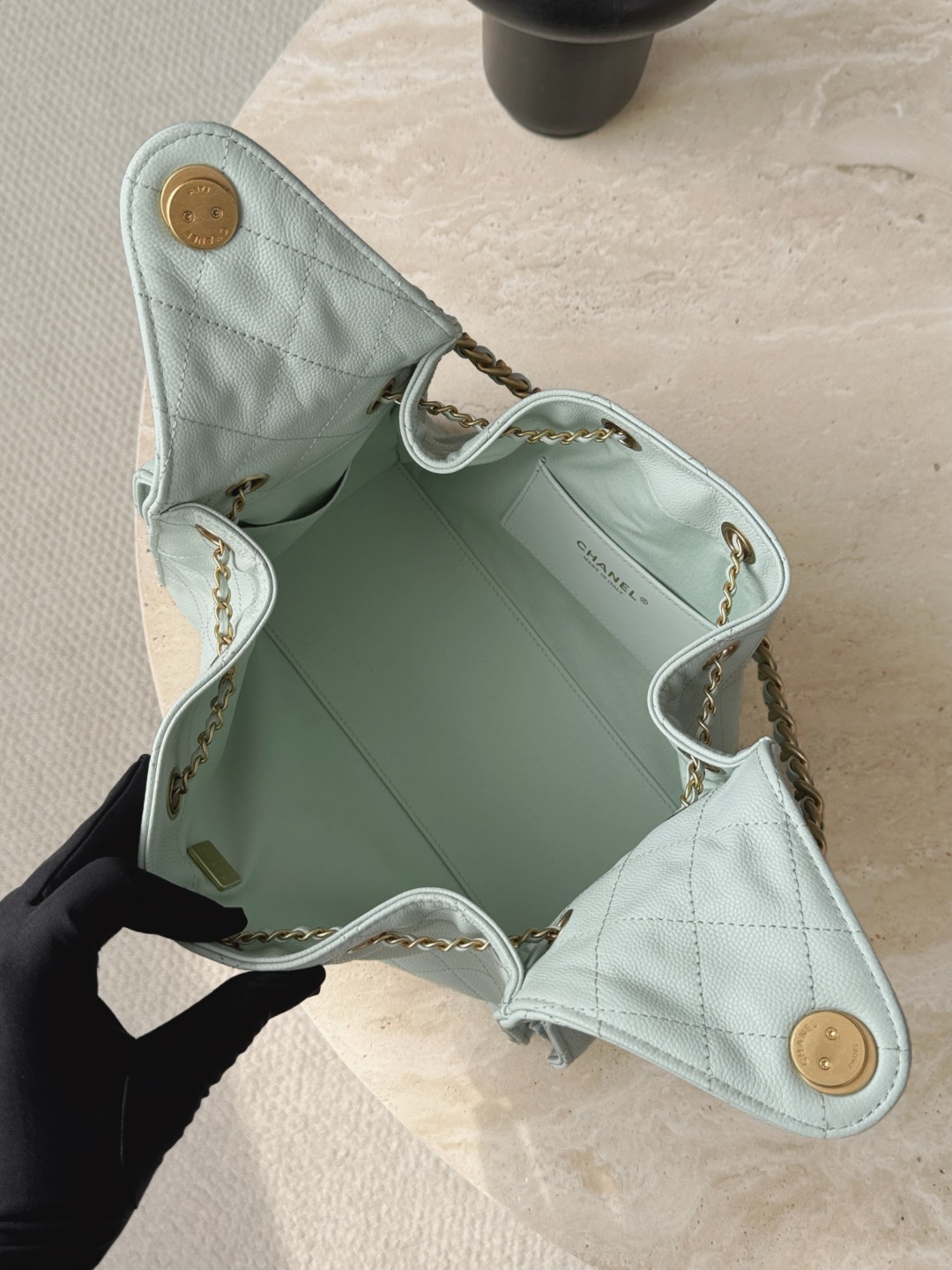CHANEL 25A Hobo Bag Caviar leather In Mint Green - image 6