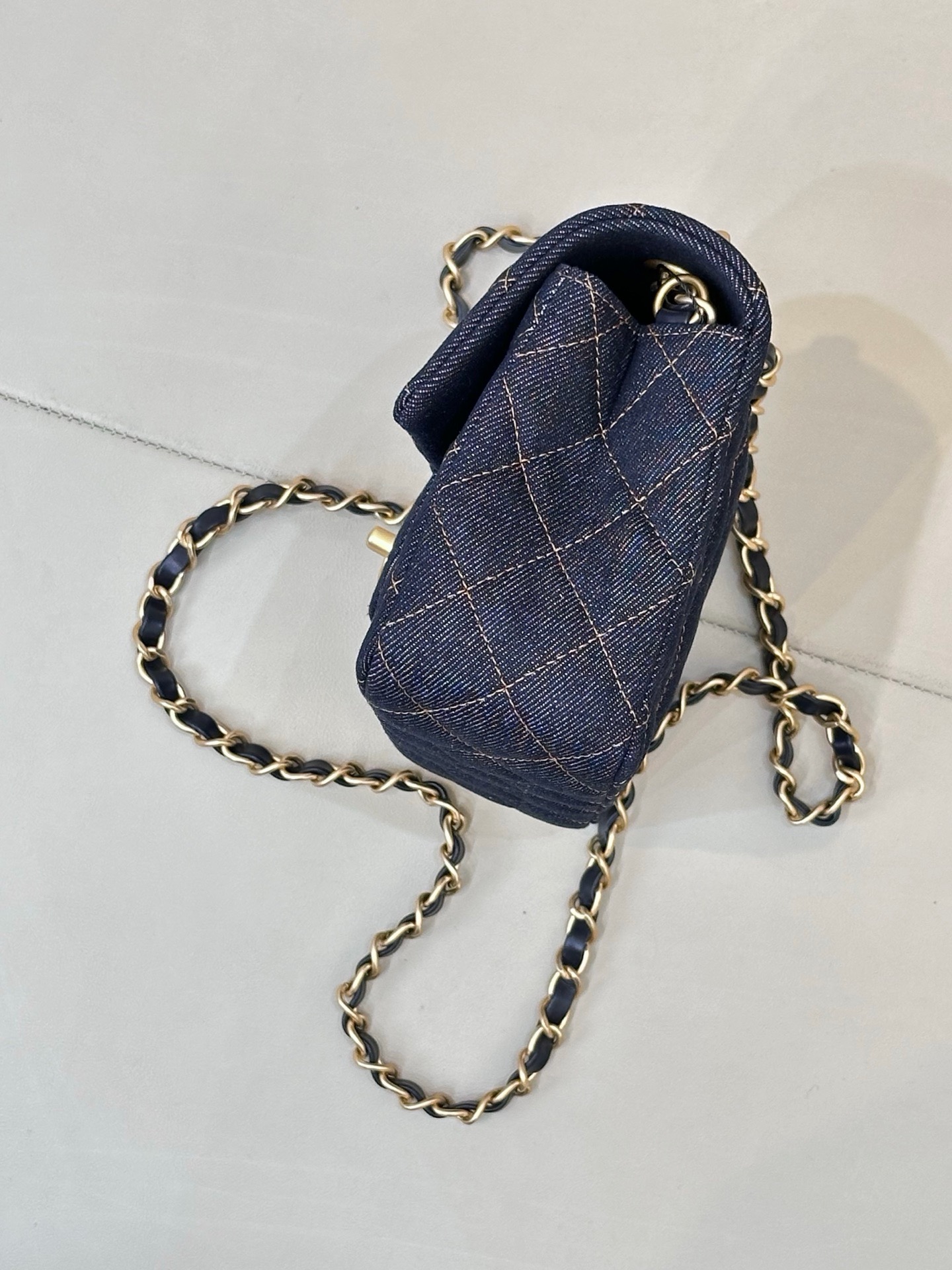 CHANEL MINI CLASSIC HANDBAG Denim Dark Blue - image 4