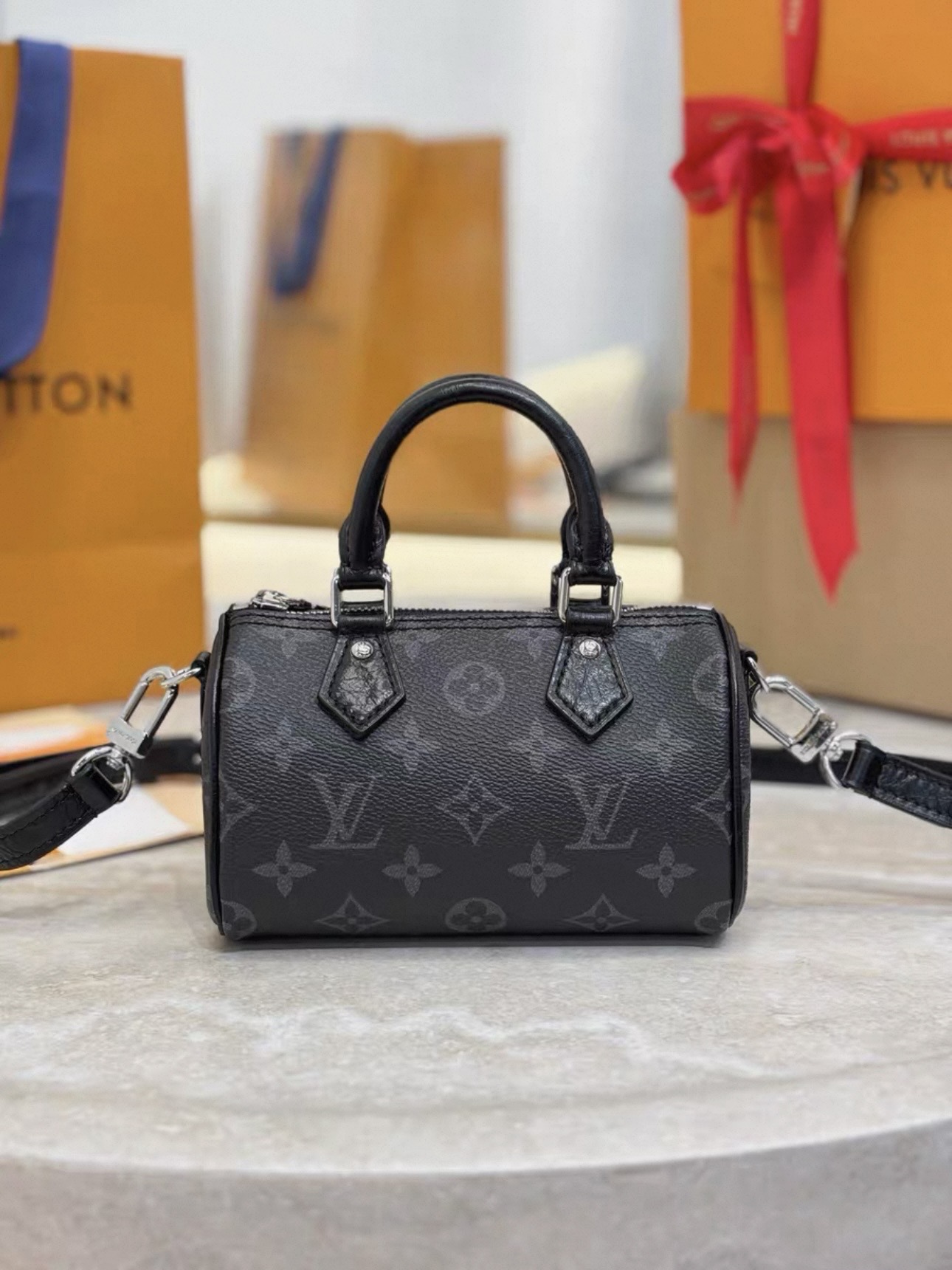 LV Nano Speedy In All Black M26573 - image 2