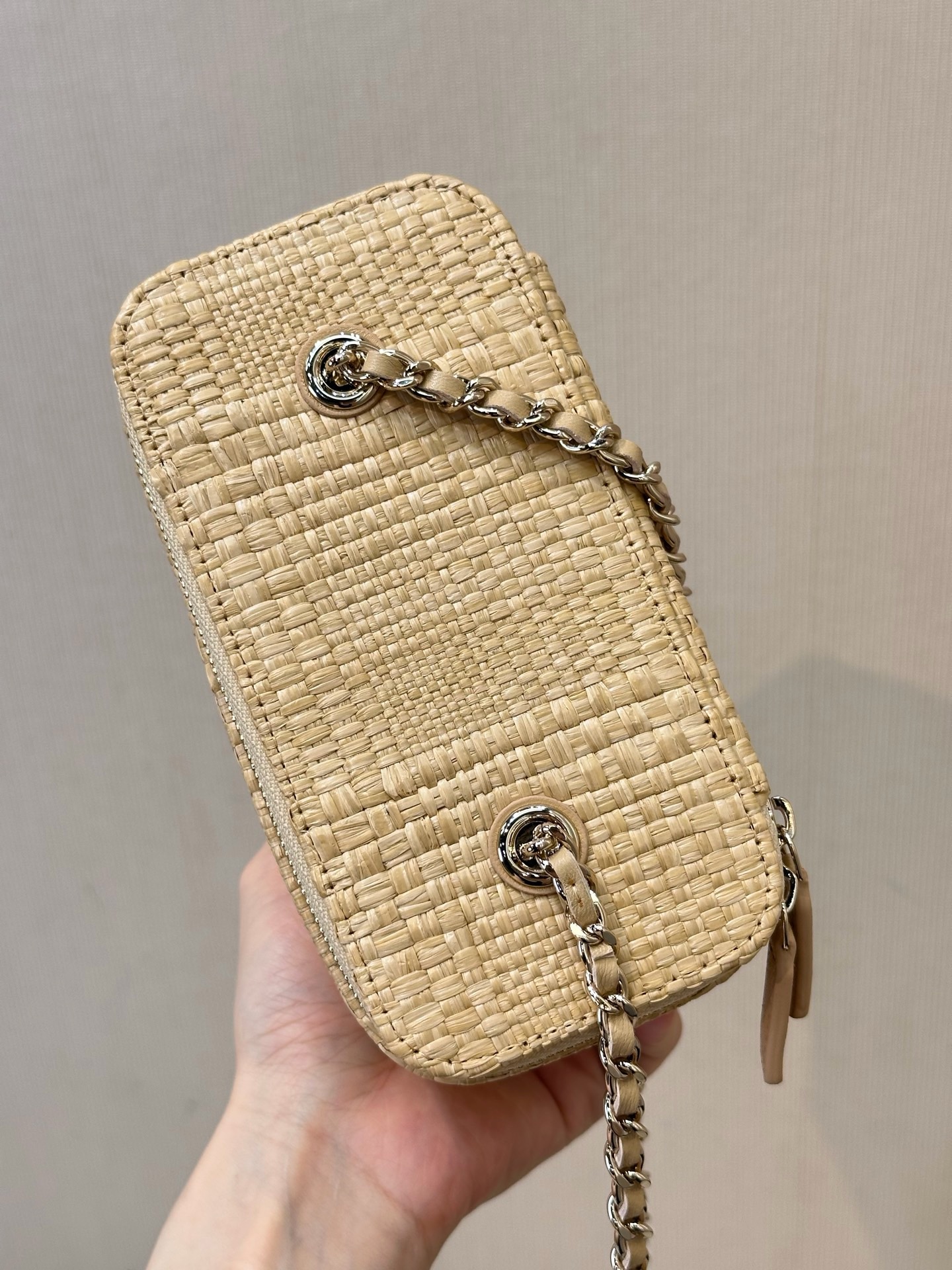 CHANEL CLASSIC LONG VANITY WITH CHAIN Braided Raffia - image 5