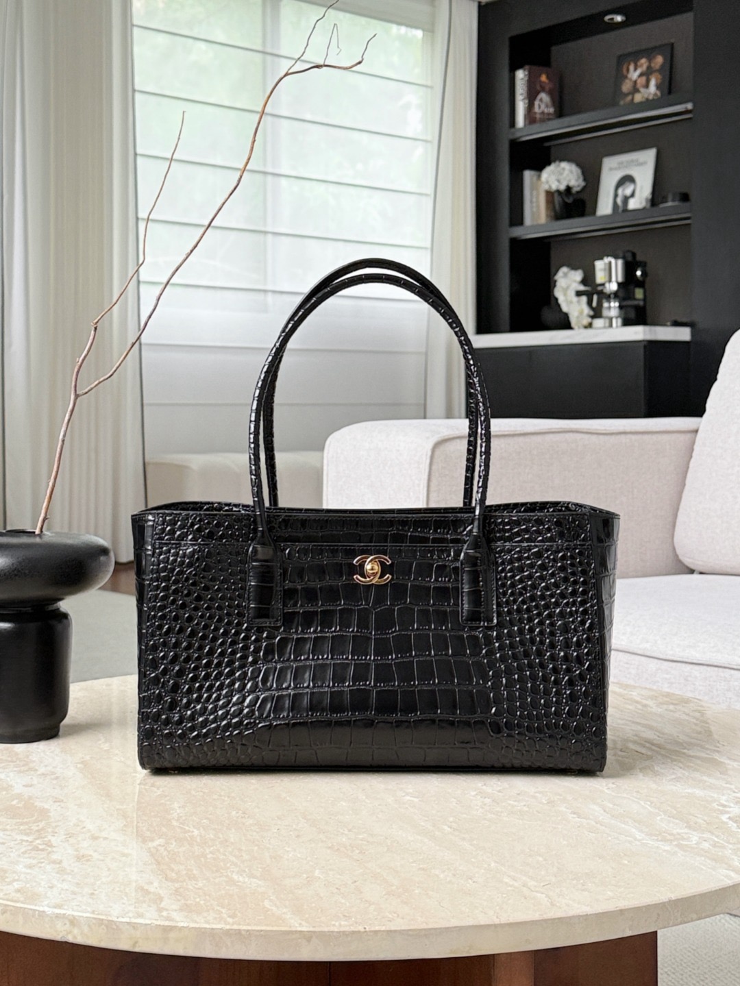 CHANEL Small Tote bag Crocodile embossed calfskin - image 2