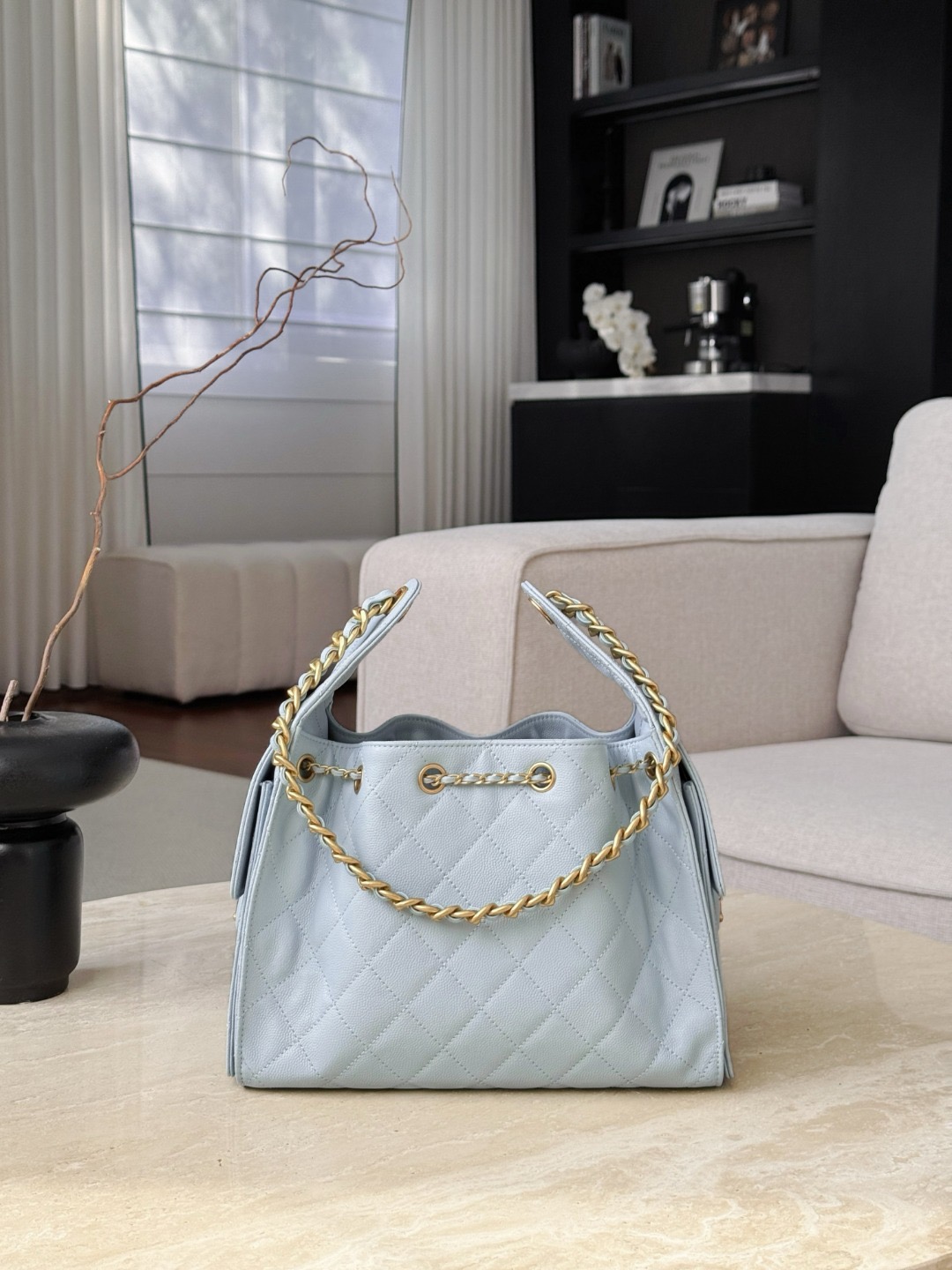CHANEL 25A Hobo Bag Caviar leather In Light Blue - image 3