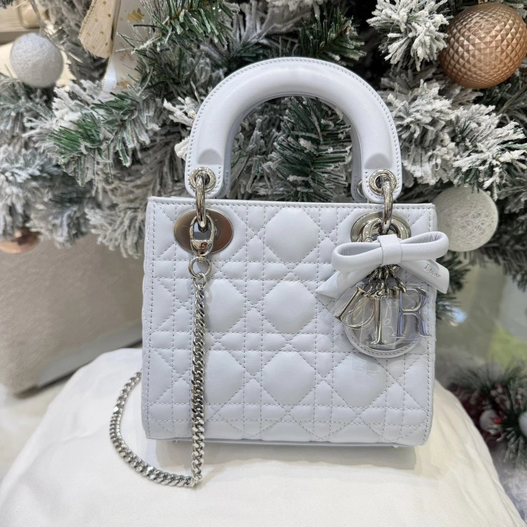 Mini Lady Dior Bag with Chain Two-Tone Blue Cannage Lambskin - image 2