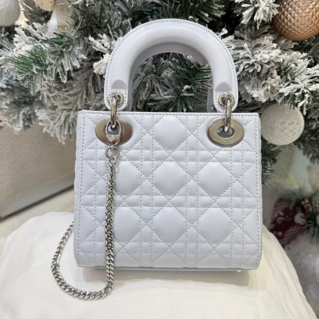 Mini Lady Dior Bag with Chain Two-Tone Blue Cannage Lambskin - image 3