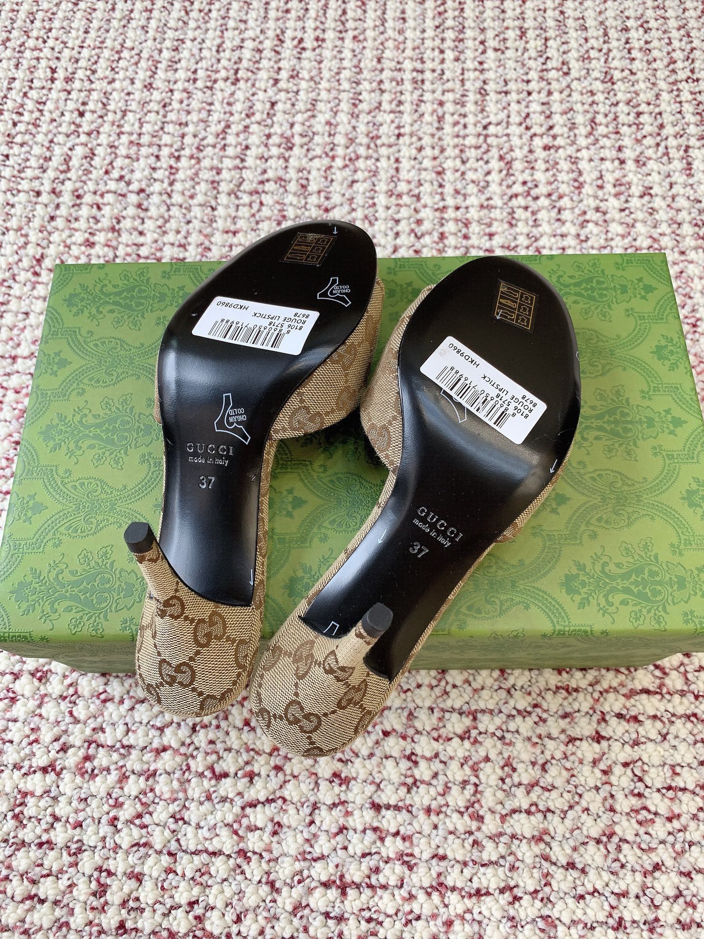 GUCCI Women’s slide sandal with Horsebit beige and brown GG canvas - image 6