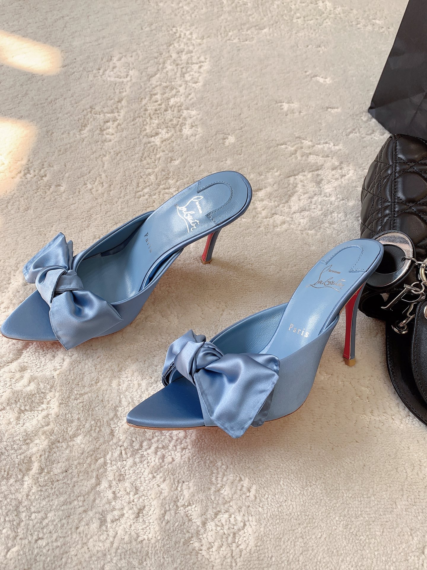 CL Mulazee bow-detail silk taffeta mules - image 3