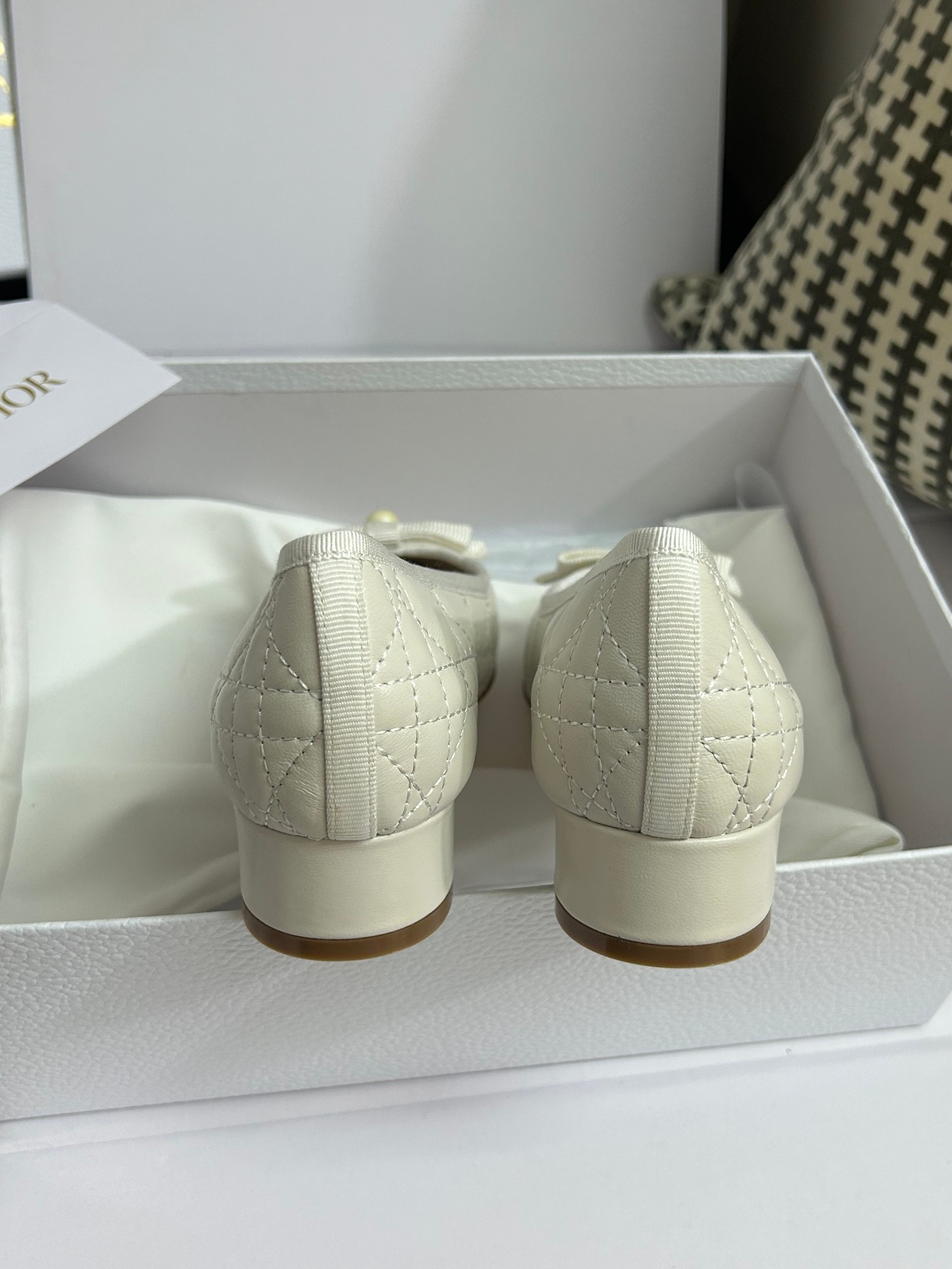 DIOR Ballet Flat Latte Quilted Cannage Calfskin - image 5