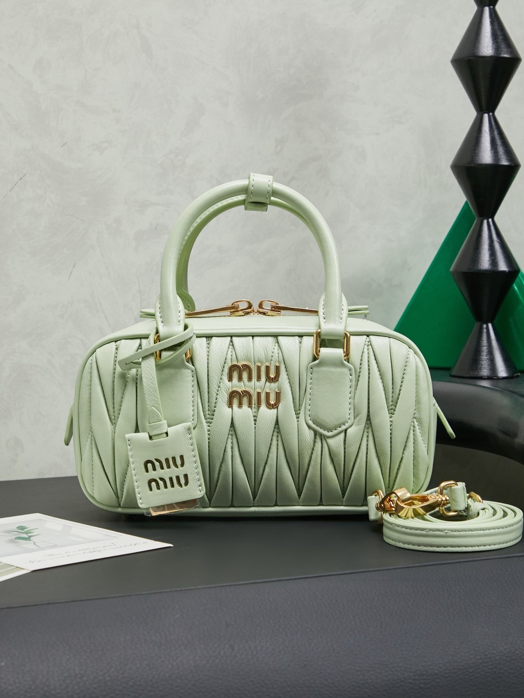 MIUMIU Arcadie matelassé nappa leather bag Mint Green - image 2