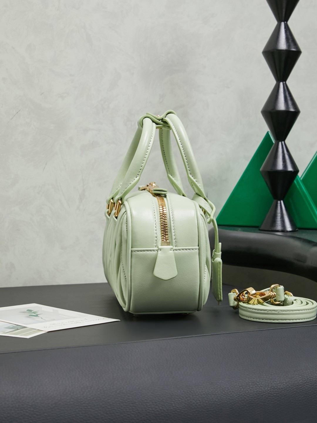 MIUMIU Arcadie matelassé nappa leather bag Mint Green - image 4