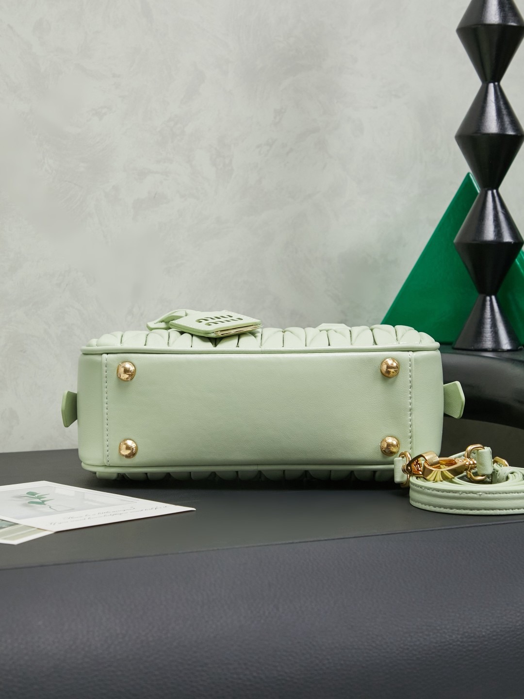 MIUMIU Arcadie matelassé nappa leather bag Mint Green - image 5