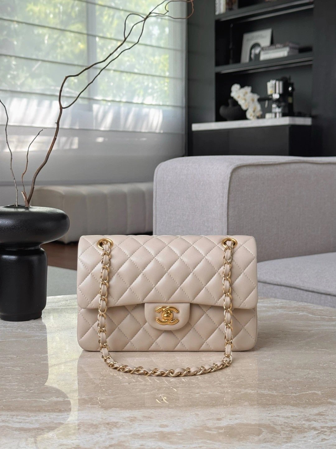 CHANEL Small Classic Flag Bag Lambskin Leather - image 2