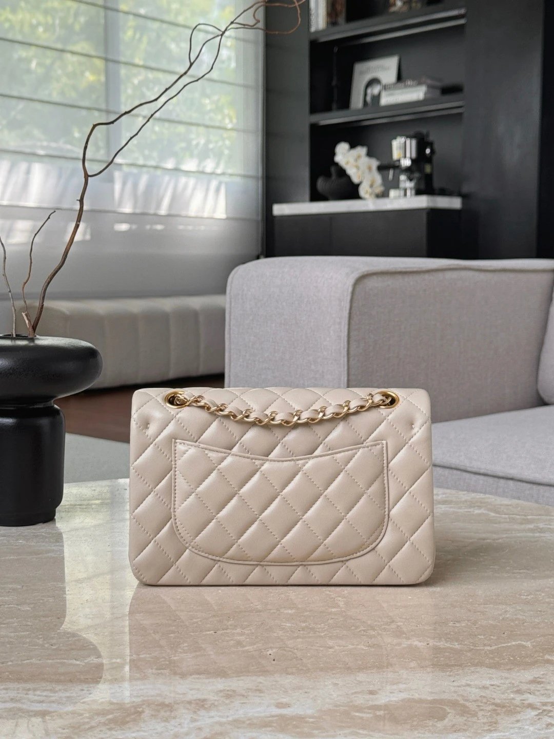 CHANEL Small Classic Flag Bag Lambskin Leather - image 3