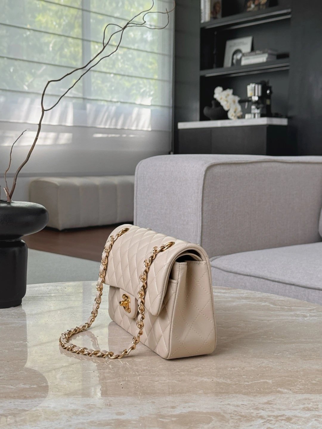 CHANEL Small Classic Flag Bag Lambskin Leather - image 4