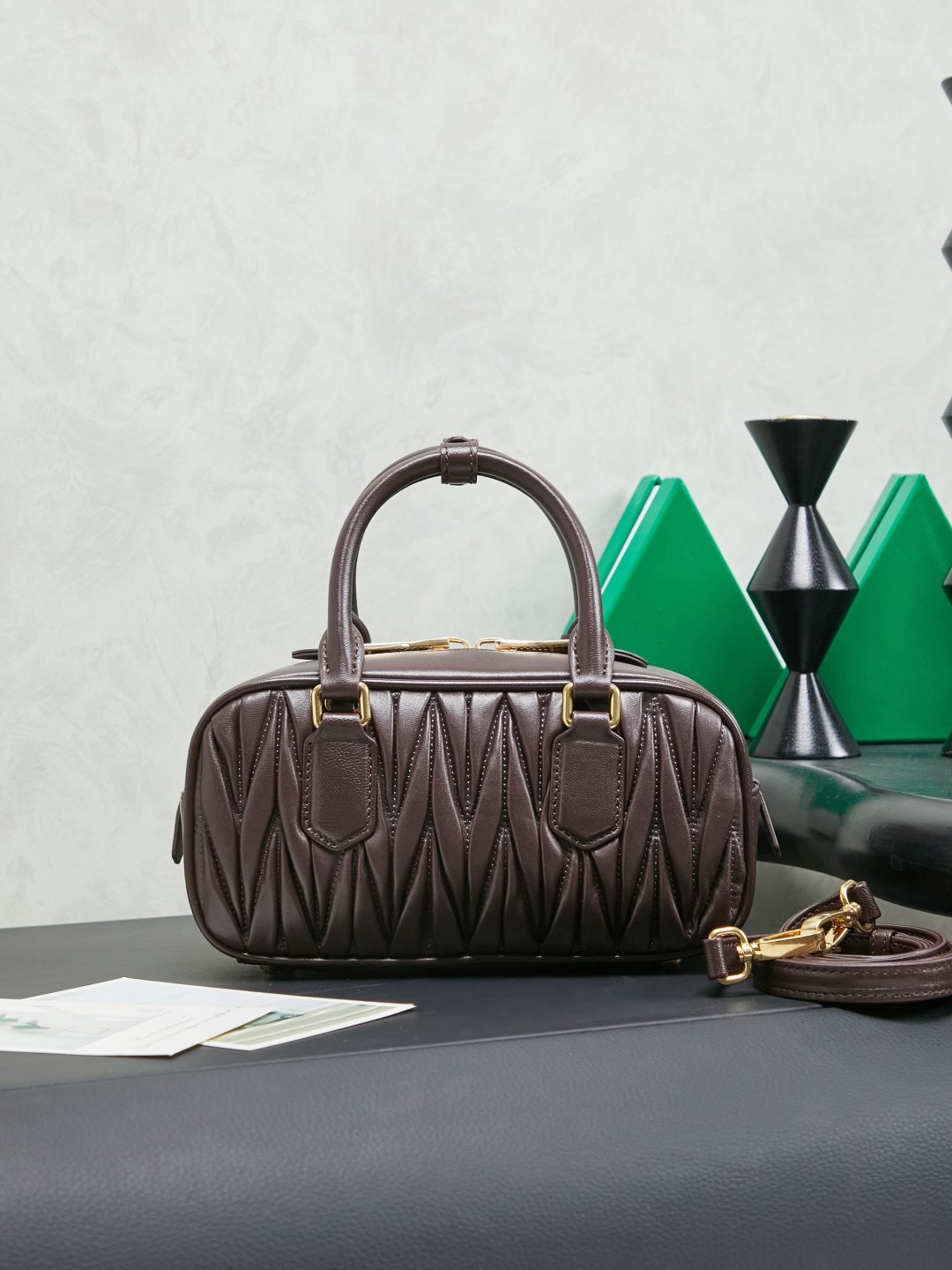 MIUMIU Arcadie matelassé nappa leather bag – 22cm - image 3