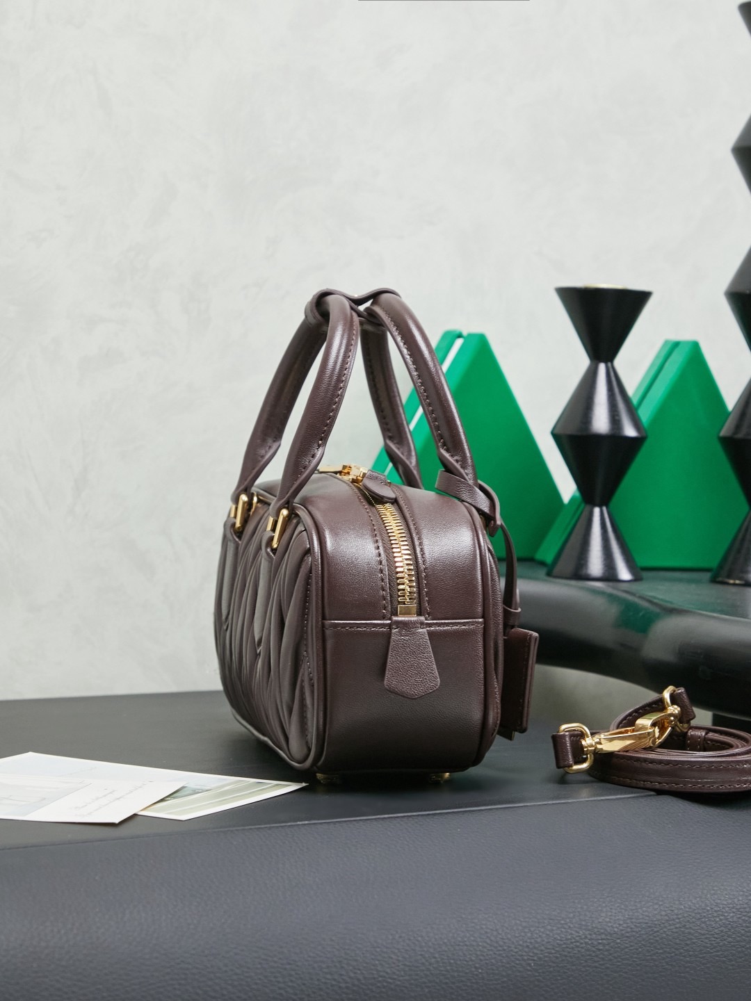 MIUMIU Arcadie matelassé nappa leather bag – 22cm - image 4