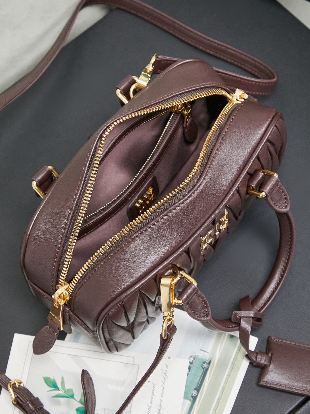 MIUMIU Arcadie matelassé nappa leather bag – 22cm - image 6