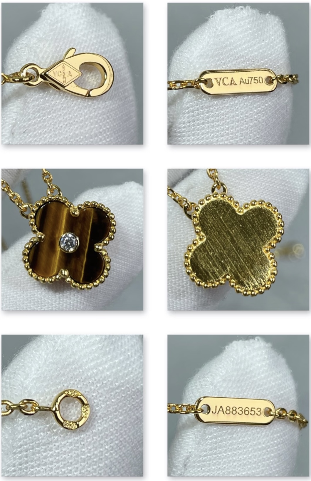VCA Vintage Alhambra pendant- Tiger Eye - image 10