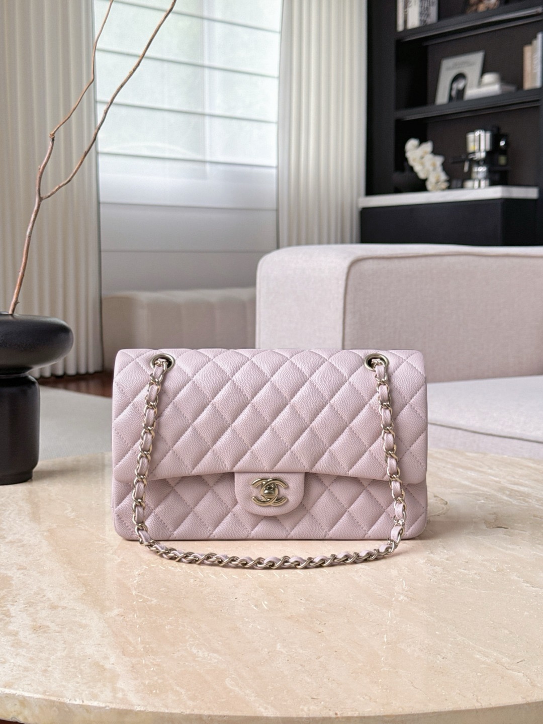 CHANEL Classique Flap Medium Light Pink Caviar Leather - image 2