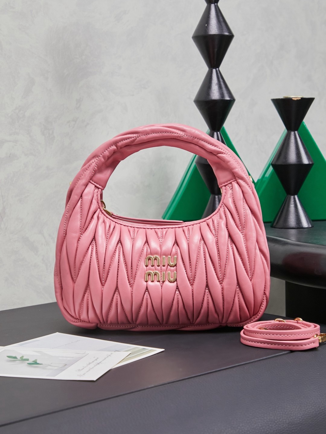 MiuMiu Wander matelassé nappa leather hobo bag - image 2