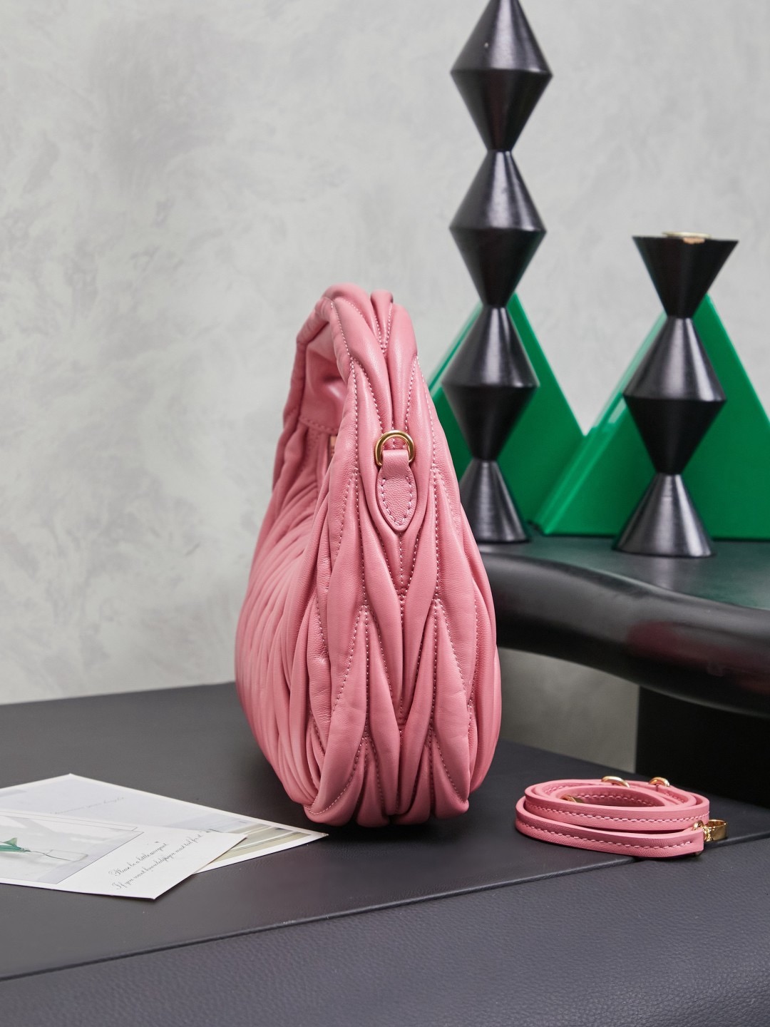 MiuMiu Wander matelassé nappa leather hobo bag - image 4