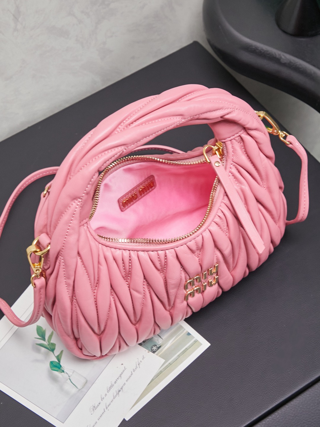 MiuMiu Wander matelassé nappa leather hobo bag - image 6