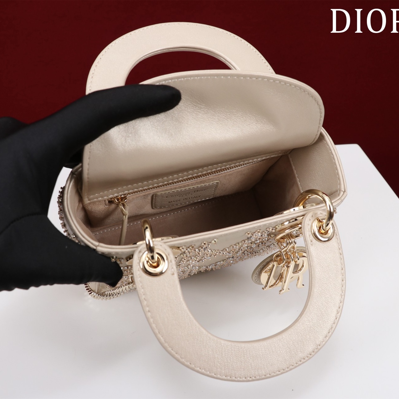 DIOR Champagne Gold Floral Design Fully Paved with Diamonds - image 7
