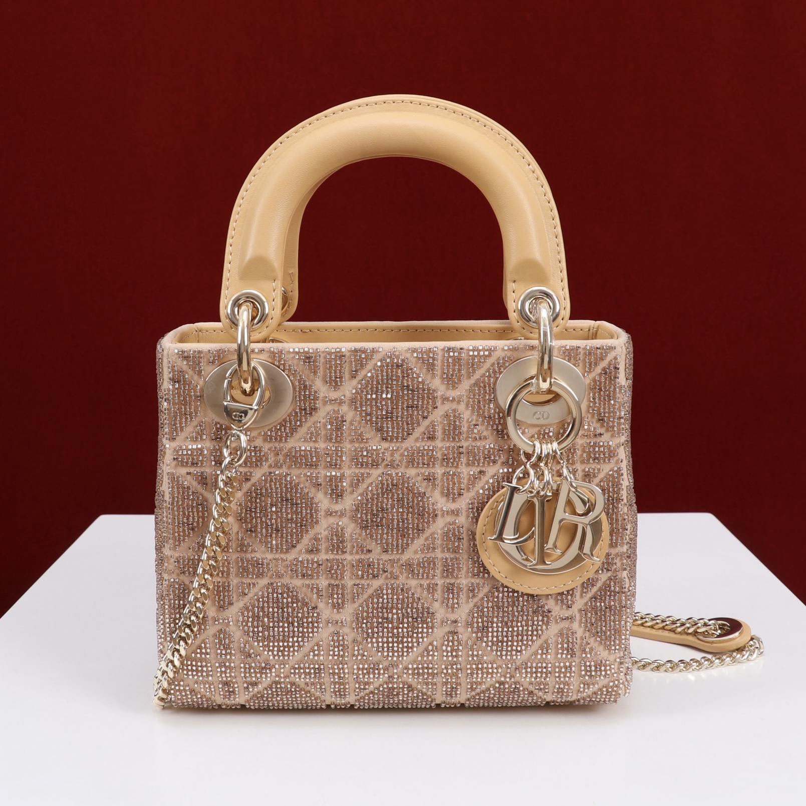 MIni Lady Dior Cotton fabric with bead embroidery - image 2