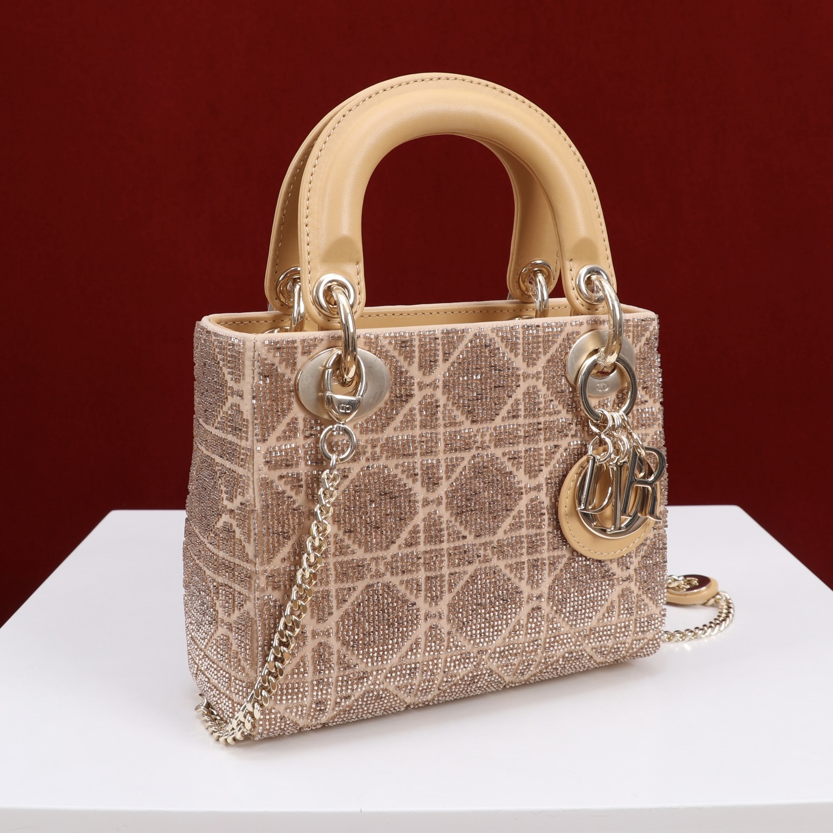 MIni Lady Dior Cotton fabric with bead embroidery - image 3