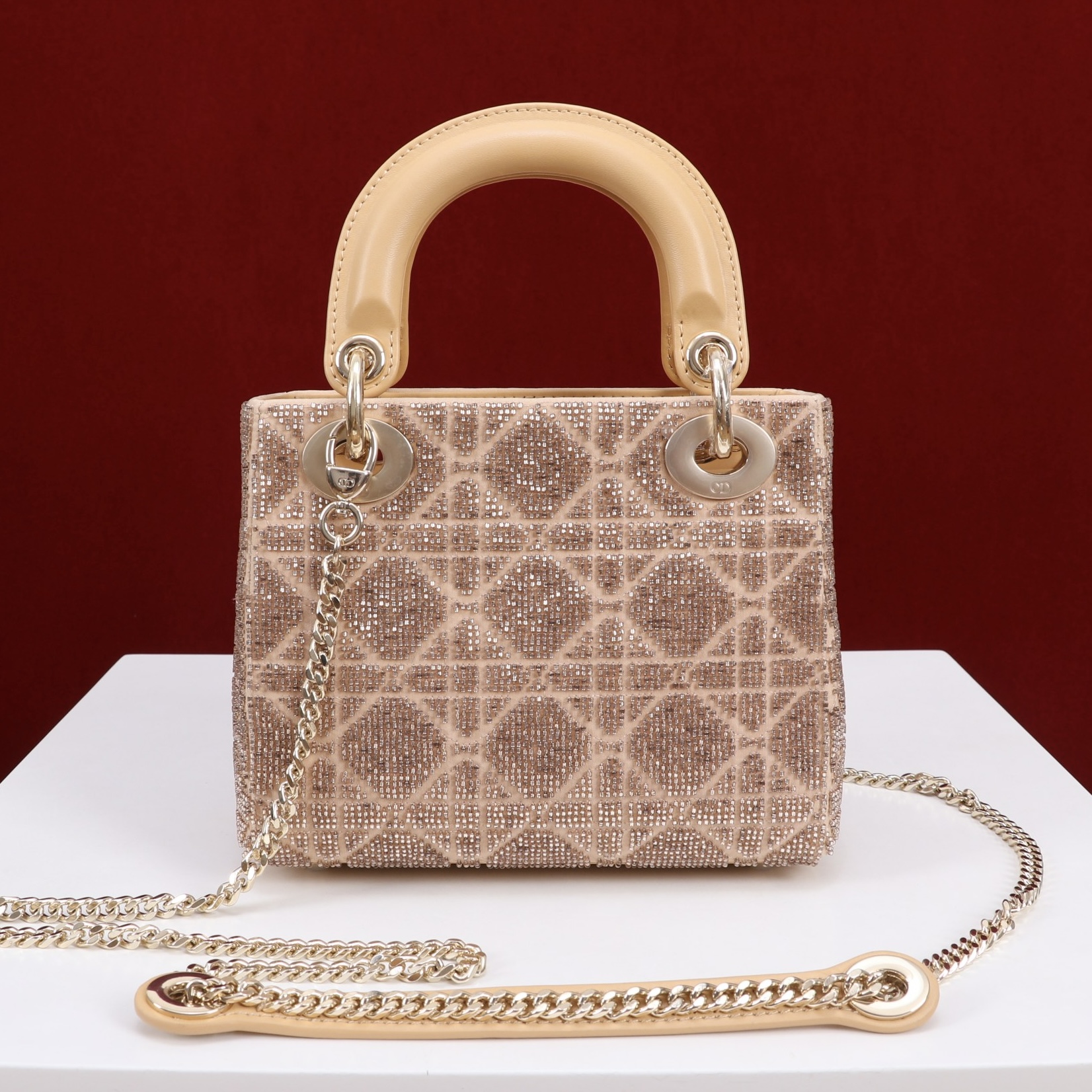 MIni Lady Dior Cotton fabric with bead embroidery - image 4