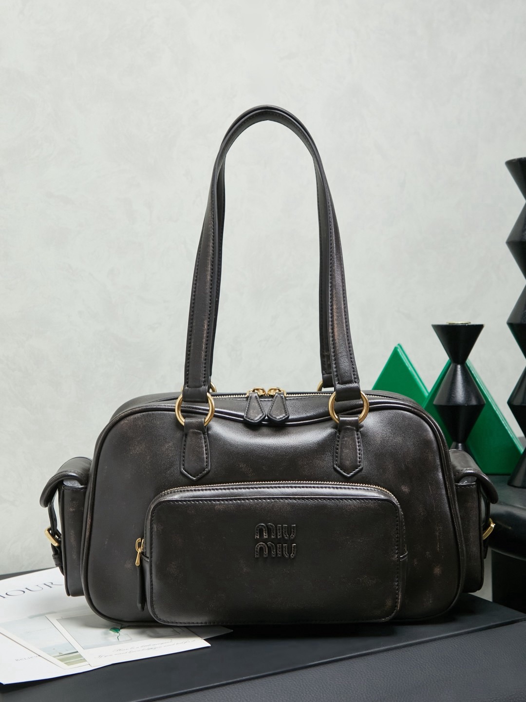MIUMIU Pocket nappa leather top-handle bag - image 2