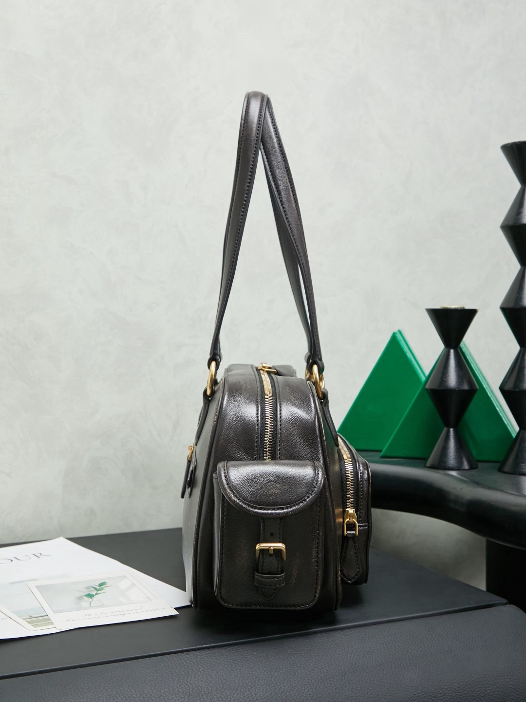 MIUMIU Pocket nappa leather top-handle bag - image 4