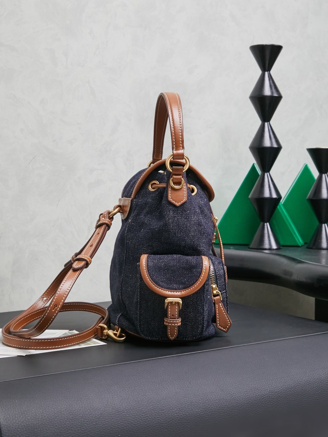MIUMIU Canvas and leather backpack - image 3
