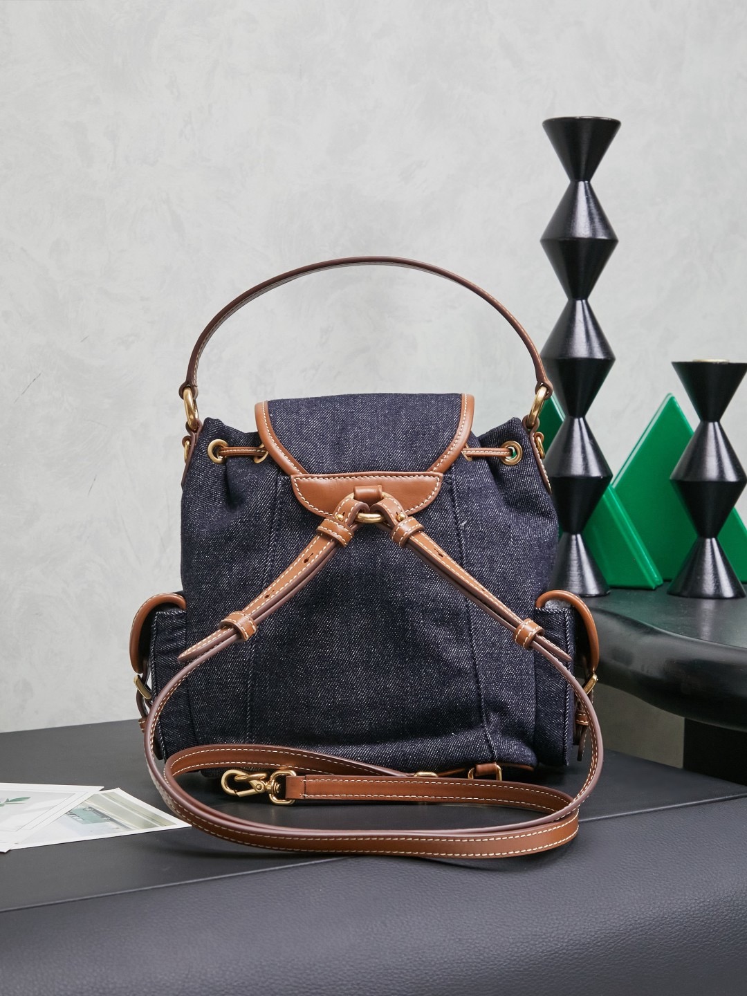 MIUMIU Canvas and leather backpack - image 4