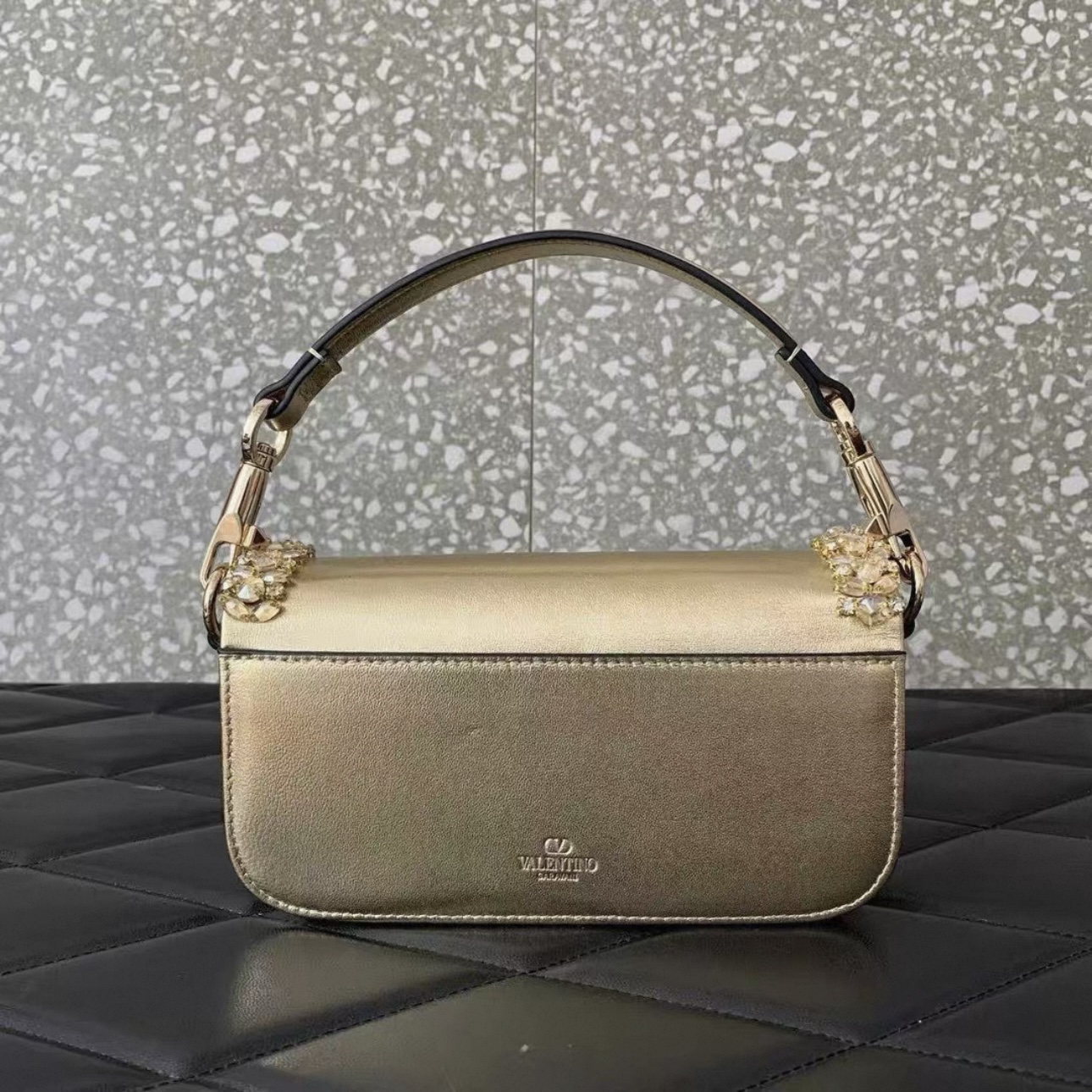 Valentino Garavani Small Locò Embellished Shoulder Bag - image 3